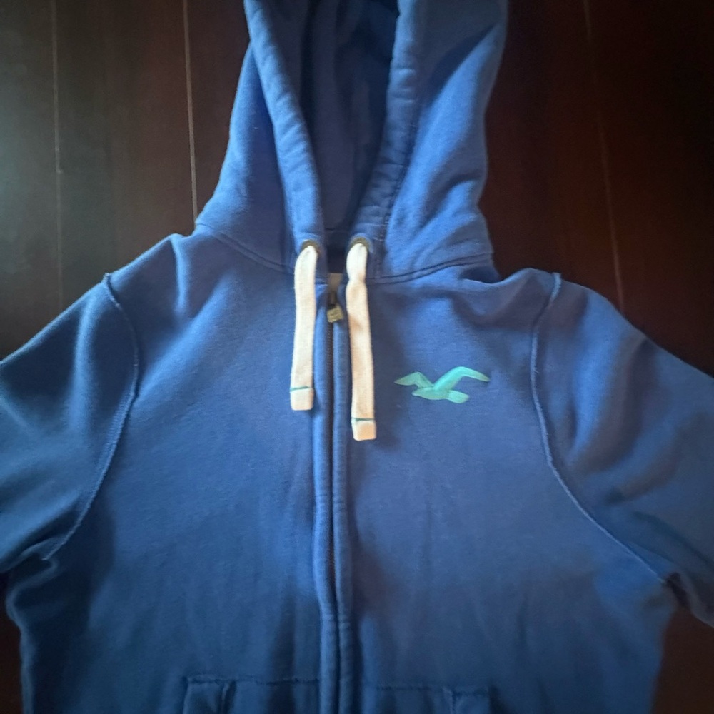 Men’s Hollister Blue Full Zip Hoodie - Size Large - Like NEW! - Picture 4 of 9
